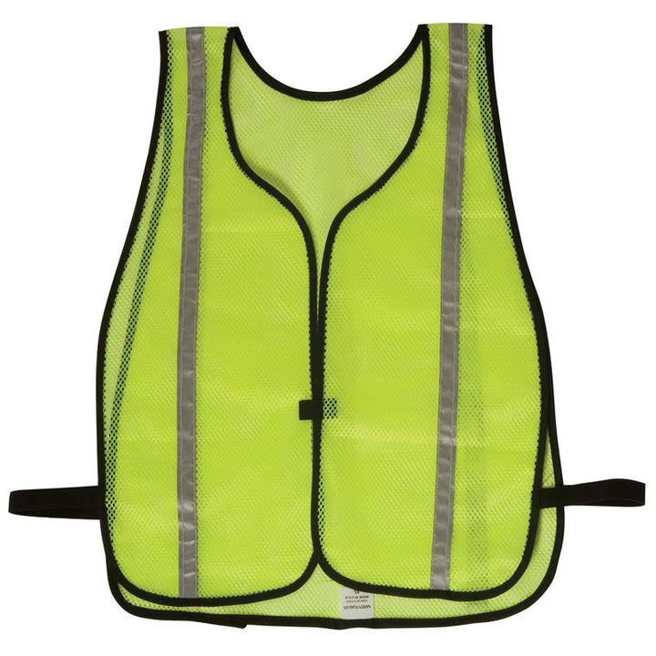 Safvest Soft Mesh Vest in Lime Green With 3/4 in. (W) Silver Reflective Vertical Stripe Image