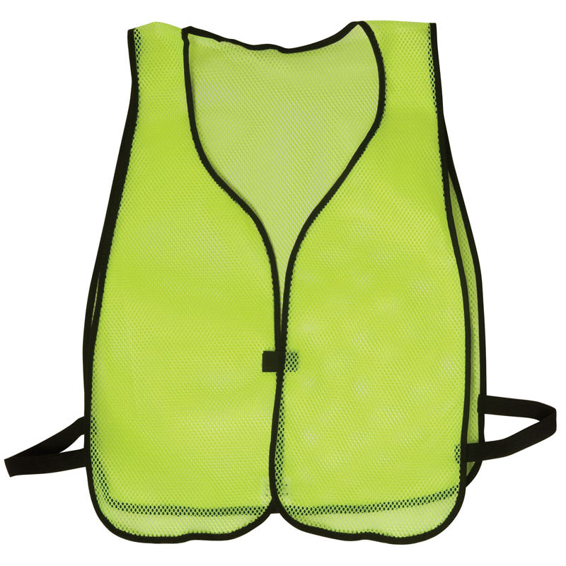 Safvest Soft Mesh Vest in Lime Green No Reflective Stripe Front View Image