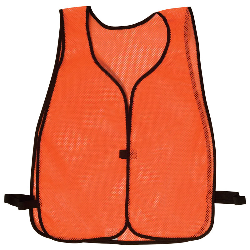 Safvest Soft Mesh Vest in Orange No Reflective Stripe Front View Image