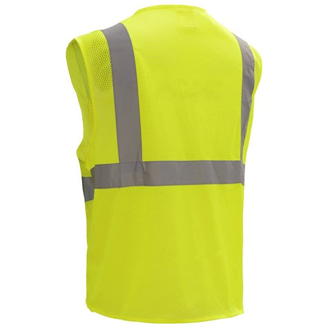 Standard Five Point Breakaway Vests Class 2 in Lime Back View Image