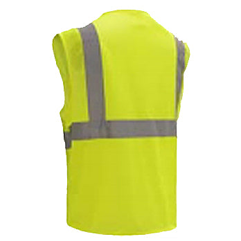 Standard Mesh Hook & Loop Safety Vests Class 2 in Lime Back View Image