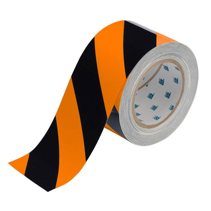 Striped ToughStripe® Tape Roll 3 in. Black and Orange Image