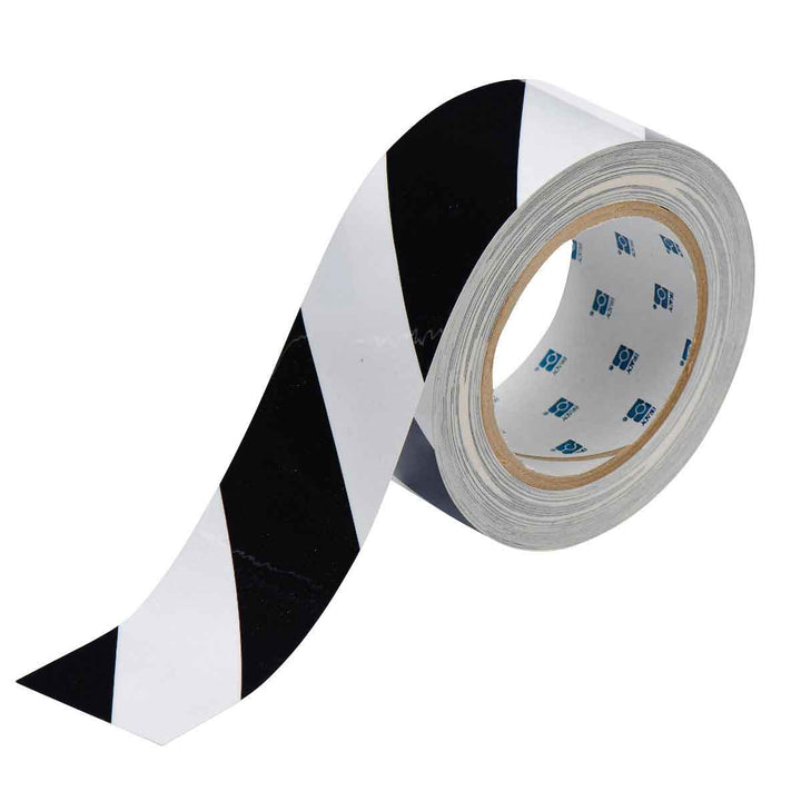 Striped ToughStripe® Tape Roll 2 in. Black and White Image