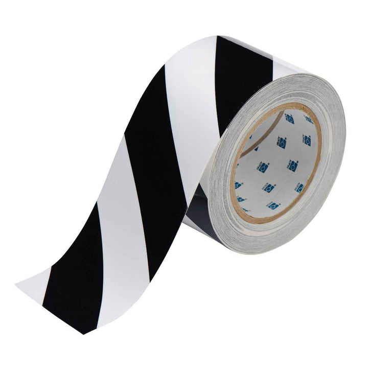 Striped ToughStripe® Tape Roll 3 in. Black and White Image