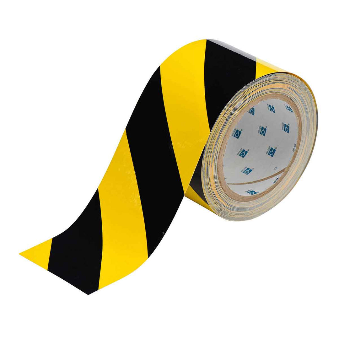 Striped ToughStripe® Tape Roll 3 in. Black and Yellow Image