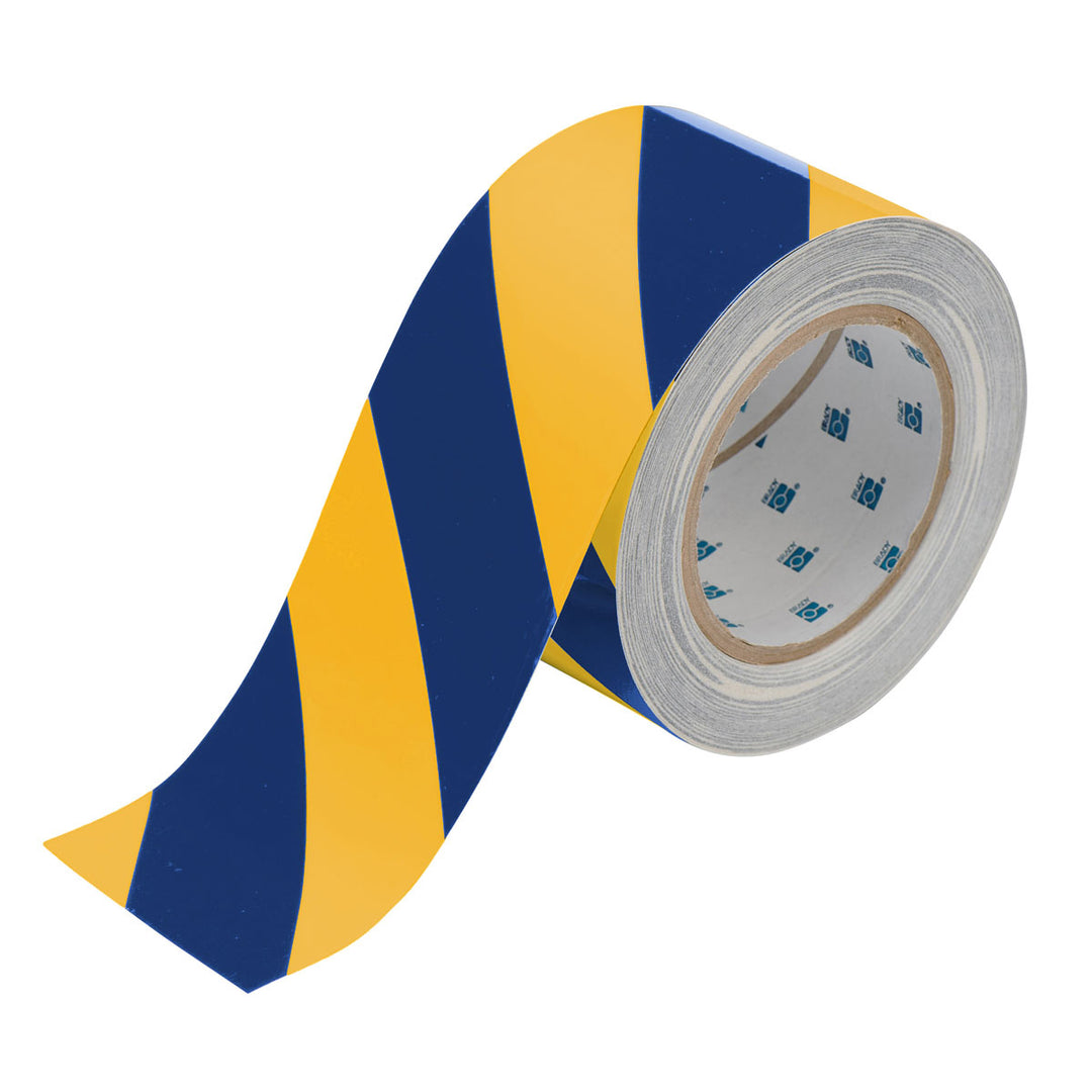 Striped ToughStripe® Tape Roll 3 in. Blue and Yellow Image