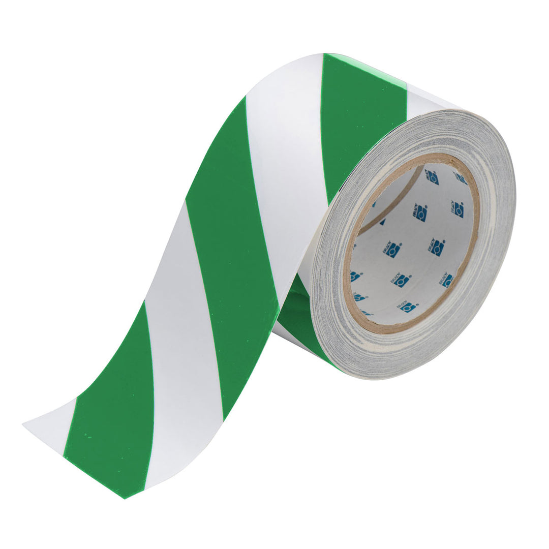 Striped ToughStripe® Tape Roll 3 in. Green and White Image