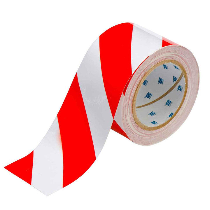 Striped ToughStripe® Tape Roll 3 in. Red and White Image