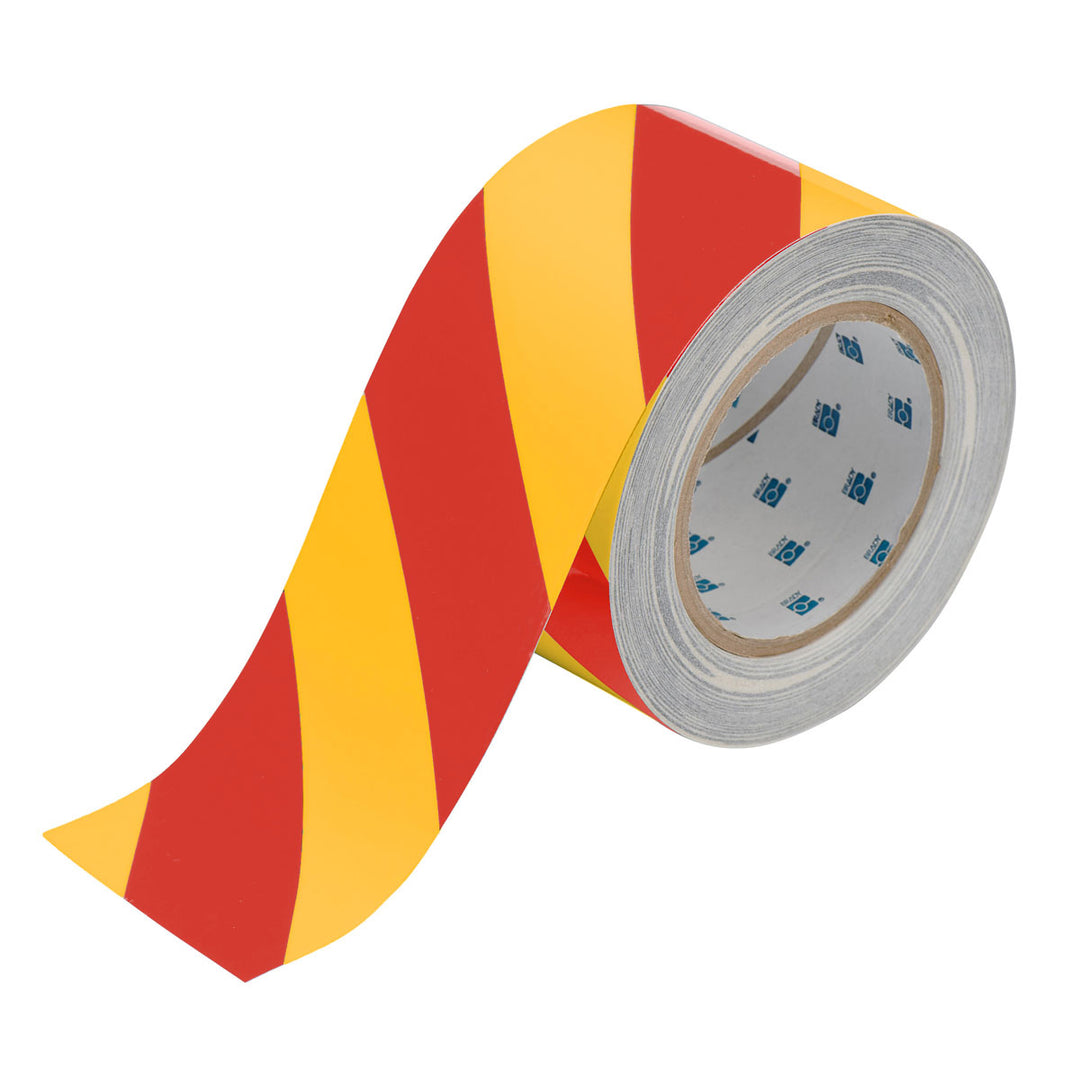 Striped ToughStripe® Tape Roll 3 in. Red and Yellow Image