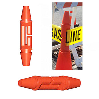 T-CAp Cone Topper Close Up and In Use Close Up With Barricade Tape Image