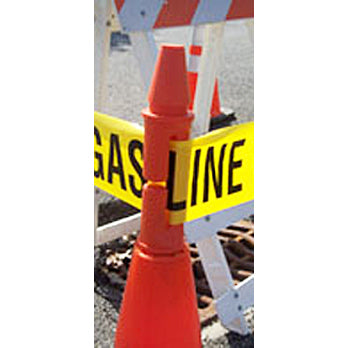 T-Cap Cone Topper In Use Close Up With Barricade Tape Image