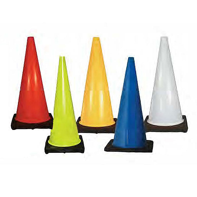 Traffic Safety Cones in Orange, Lime, ellow, Blue and White Without Collars Image