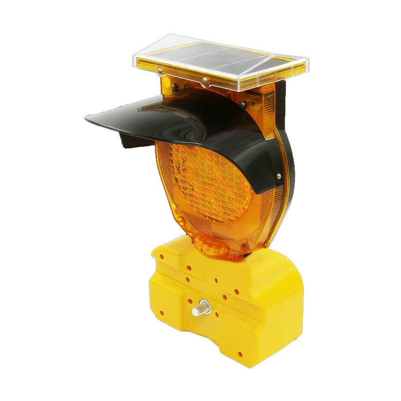 Type B Solar Powered High Intensity Barricade Light Amber Side View Image