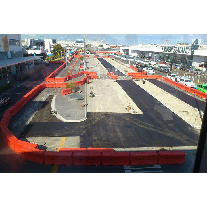 Water Filled Barriers In Use Airport Image